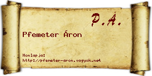 Pfemeter Áron névjegykártya